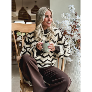 Pull Lunara - ecru/choco