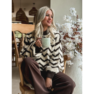 Pull Lunara - ecru/choco