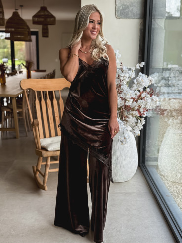 Pantalon en velours Evangélie - Chocolat