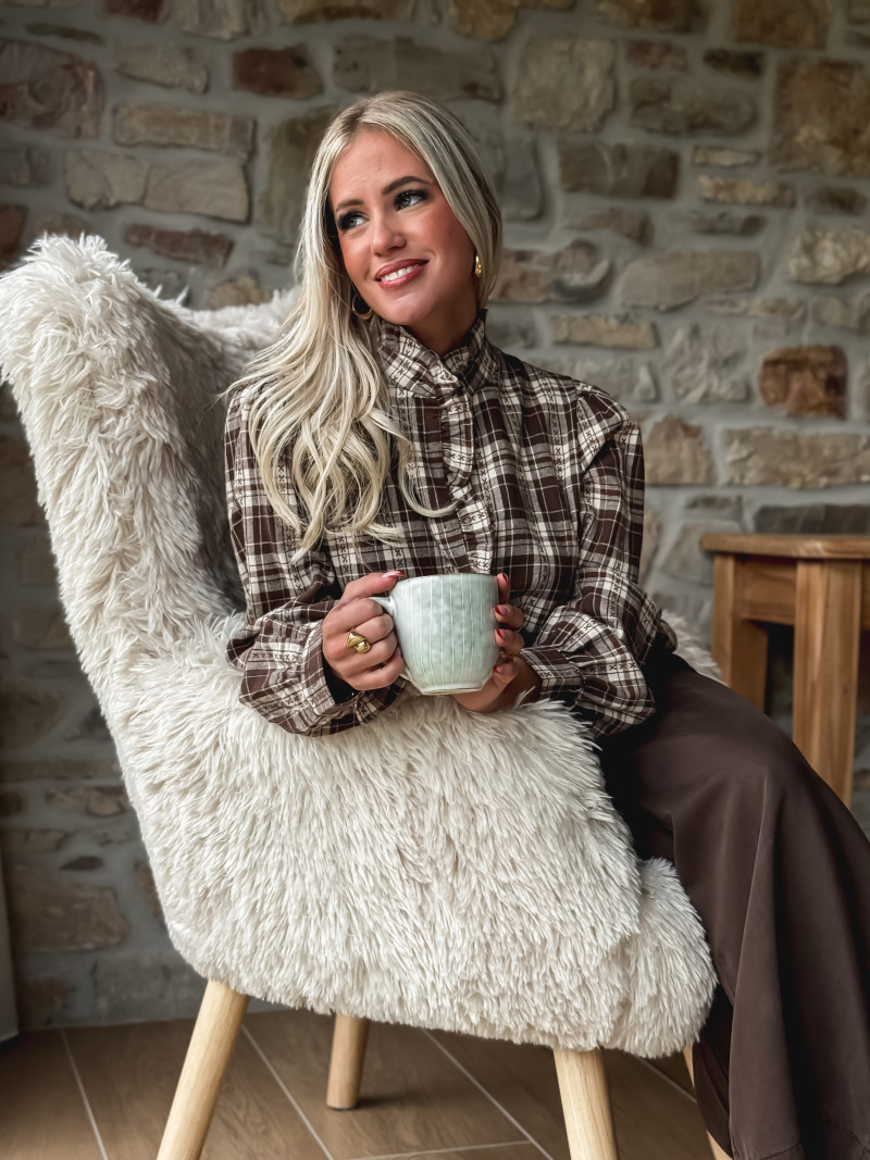 Chemise à carreaux Olwen - Chocolat