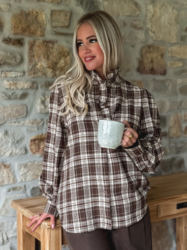 Chemise à carreaux Olwen - Chocolat