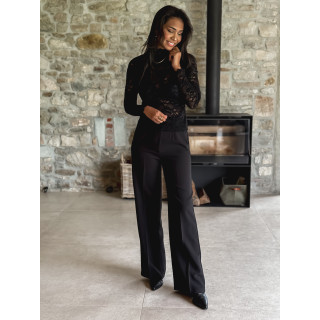 Blouse en dentelle Tessa - Noir