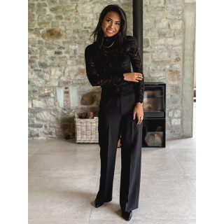 Blouse en dentelle Tessa - Noir