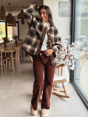 Pantalon en velour Rosina - Chocolat