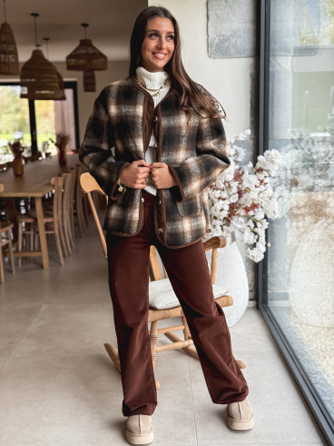 Pantalon en velour Rosina - Chocolat