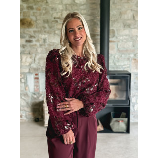Blouse à sequins Auraline - Bordeaux