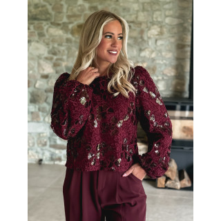 Blouse à sequins Auraline - Bordeaux