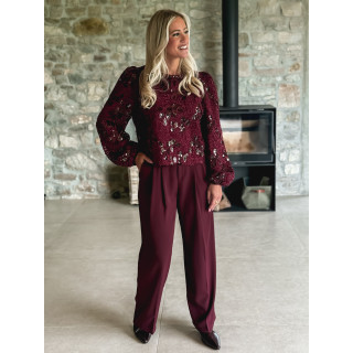 Blouse à sequins Auraline - Bordeaux