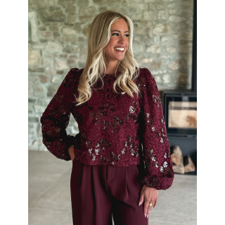 Blouse à sequins Auraline - Bordeaux