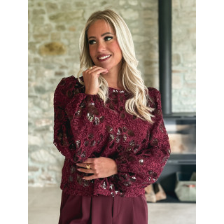 Blouse à sequins Auraline - Bordeaux