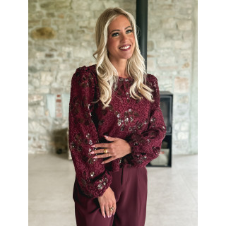 Blouse à sequins Auraline - Bordeaux