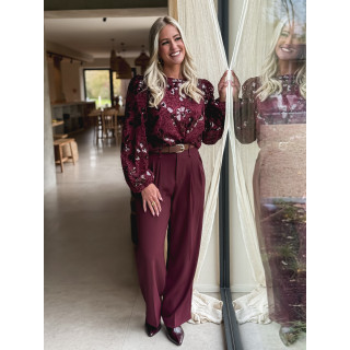 Blouse à sequins Auraline - Bordeaux