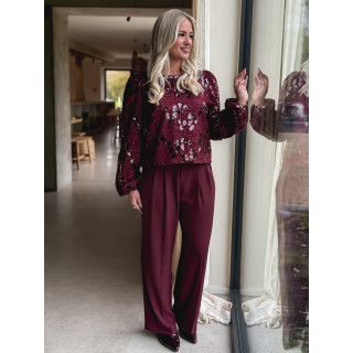 Blouse à sequins Auraline - Bordeaux