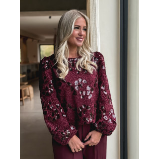 Blouse à sequins Auraline - Bordeaux