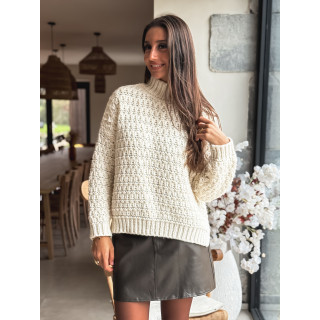 Jupe courte en simili Josephina - Chocolat