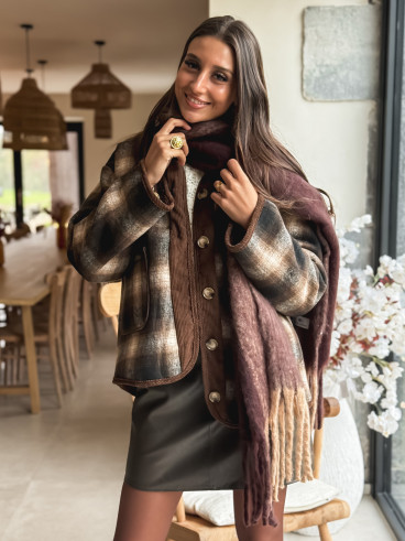 Echarpe Saïdia - Chocolat/Taupe