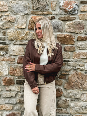 Veste en suédine Eirlys - Chocolat Veste en suédine Eirlys - Chocolat