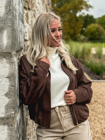 Veste en suédine Eirlys - Chocolat Veste en suédine Eirlys - Chocolat