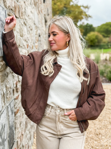 Veste en suédine Eirlys - Chocolat Veste en suédine Eirlys - Chocolat