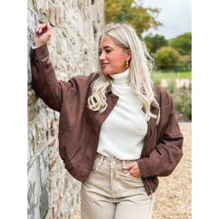 Veste en suédine Eirlys - Chocolat