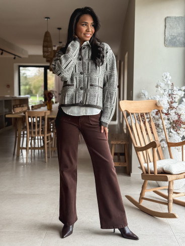 Veste Lumi - Chocolat/Blanc Veste Lumi - Chocolat/Blanc