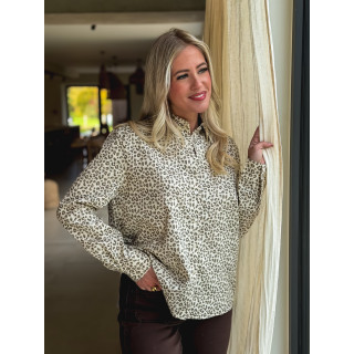 Chemise léopard Amorina - Crème