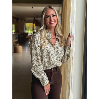 Chemise léopard Amorina - Crème