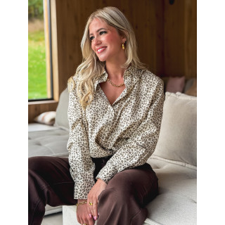 Chemise léopard Amorina - Crème