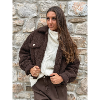 Veste en teddy Blanca - Chocolat