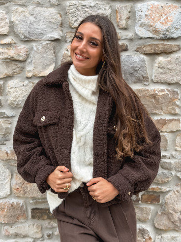Veste en teddy Blanca - Chocolat