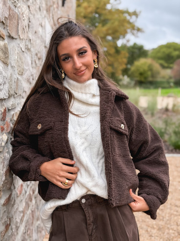 Veste en teddy Blanca - Chocolat