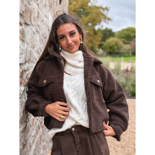 Veste en teddy Blanca - Chocolat