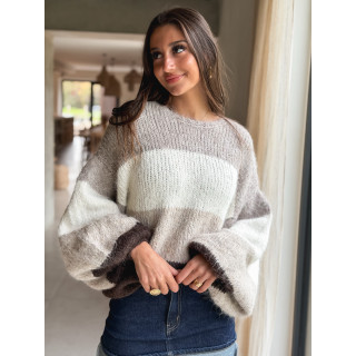 Pull Sorina - Beige/Chocolat