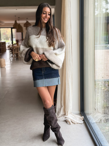 Jupe courte en jeans Noor - Bleu Foncé Jupe courte en jeans Noor - Bleu Foncé