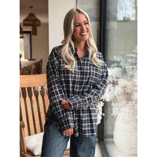 Chemise à carreaux Hollis - Bleu marine