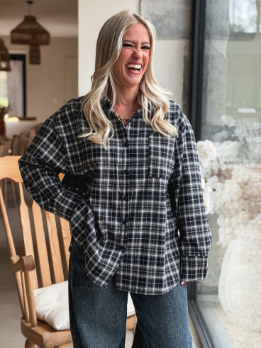 Chemise à carreaux Hollis - Bleu marine