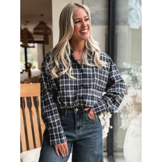 Chemise à carreaux Hollis - Bleu marine