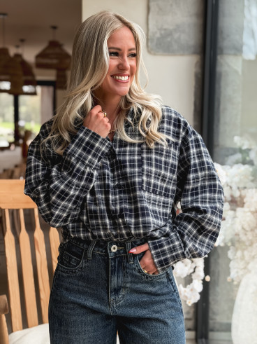 Chemise à carreaux Hollis - Bleu marine