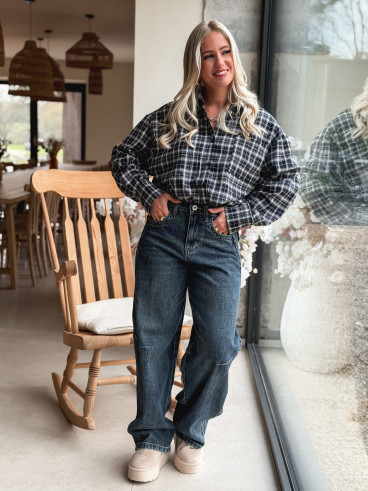 Chemise à carreaux Hollis - Bleu marine