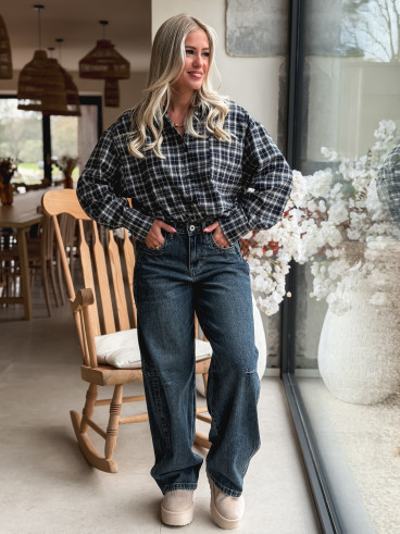 Chemise à carreaux Hollis - Bleu marine