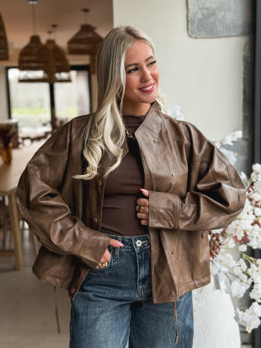 Veste en simili Zelda - Marron Veste en simili Zelda - Marron