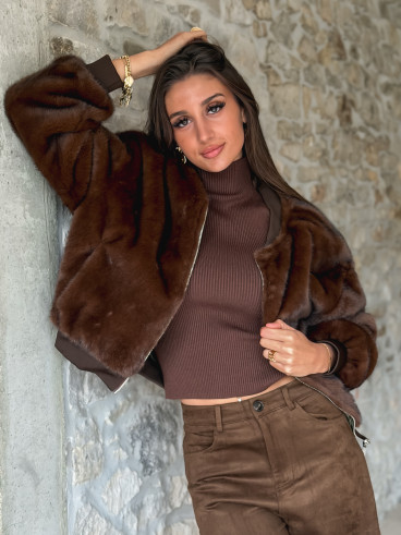 Pull sans manches Julia - Chocolat Pull sans manches Julia - Chocolat