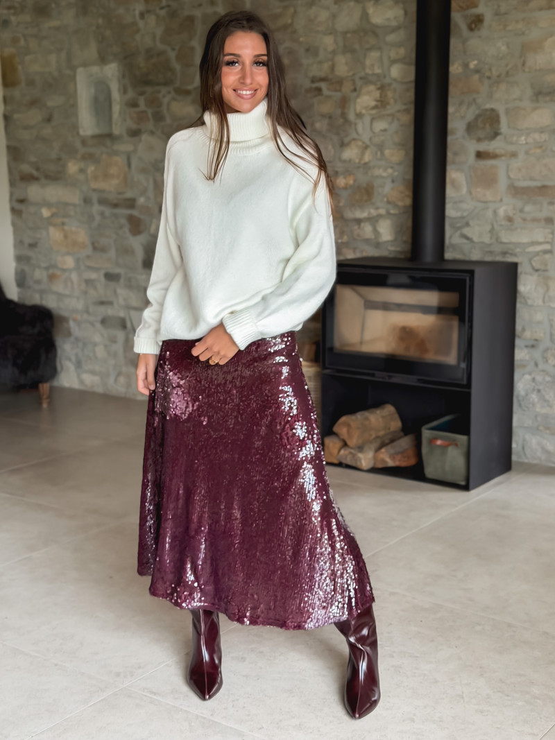 Jupe à sequins Tasha - Bordeaux Jupe à sequins Tasha - Bordeaux