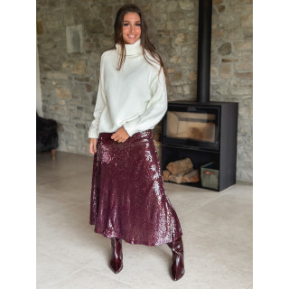 Jupe à sequins Tasha - Bordeaux