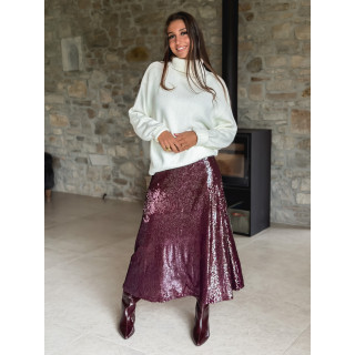 Jupe à sequins Tasha - Bordeaux
