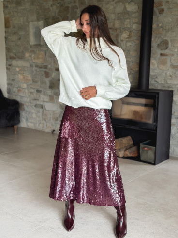 Jupe à sequins Tasha - Bordeaux Jupe à sequins Tasha - Bordeaux