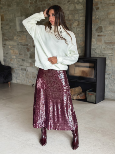 Jupe à sequins Tasha - Bordeaux Jupe à sequins Tasha - Bordeaux
