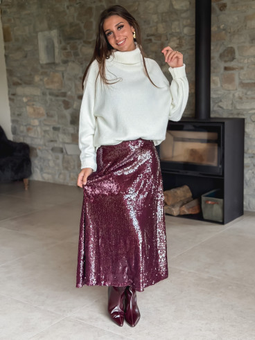 Jupe à sequins Tasha - Bordeaux Jupe à sequins Tasha - Bordeaux