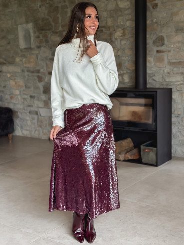 Jupe à sequins Tasha - Bordeaux Jupe à sequins Tasha - Bordeaux