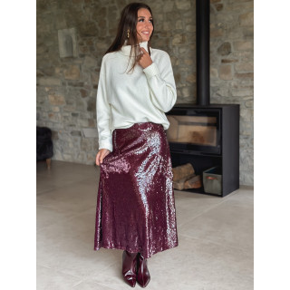 Jupe à sequins Tasha - Bordeaux